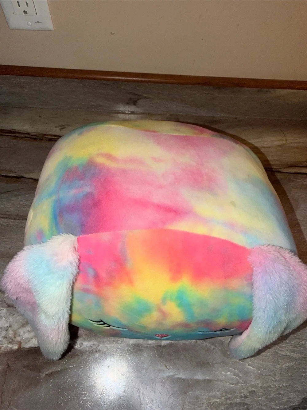 Squishmallows Rainbow CANDY Tie-Dye Bunny Plush - Pink Blue Yellow